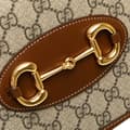 Miniatyrbilde 7 av 10: Pre-owned Gucci Small GG Supreme Horsebit 1955 Satchel Brown