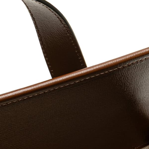 Pre-owned Gucci Small GG Supreme Horsebit 1955 Satchel Brown