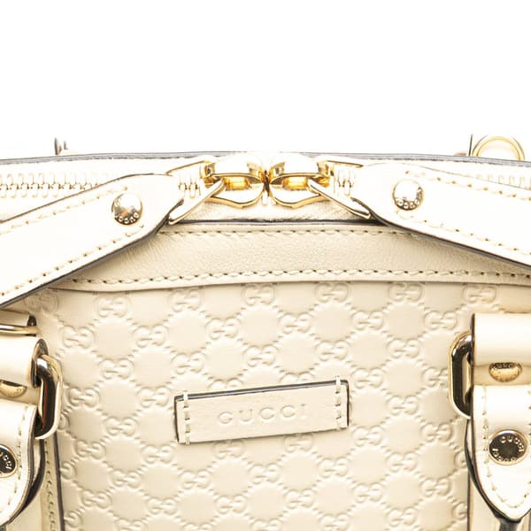 Pre-owned Gucci Mini Microguccissima Dome Satchel White