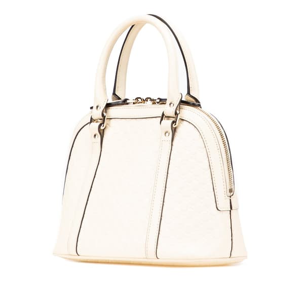 Pre-owned Gucci Mini Microguccissima Dome Satchel White