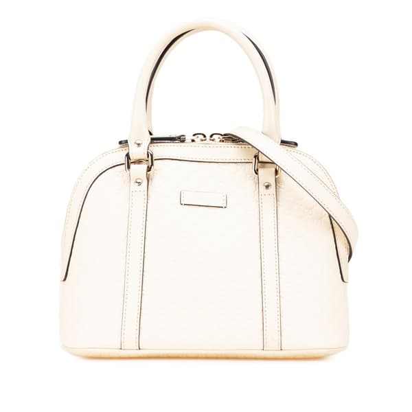 Pre-owned Gucci Mini Microguccissima Dome Satchel White