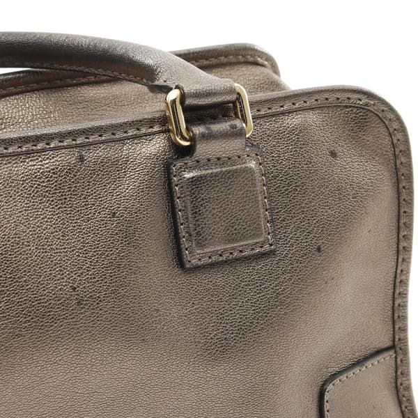 Pre-owned LOEWE Metallic Leather Amazona 28 Gold