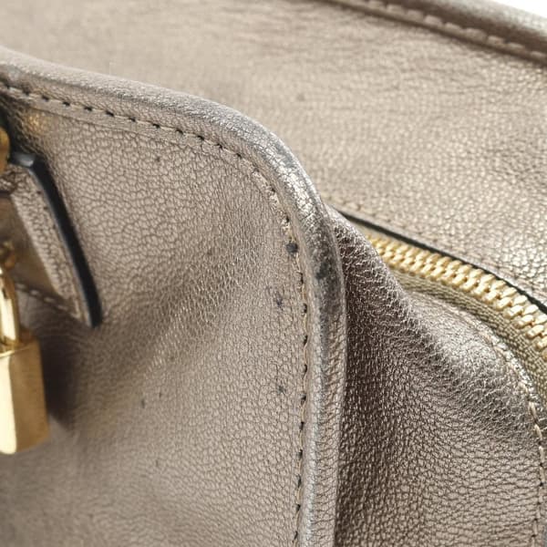 Pre-owned LOEWE Metallic Leather Amazona 28 Gold
