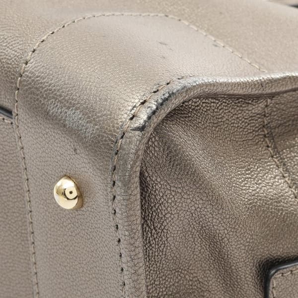 Pre-owned LOEWE Metallic Leather Amazona 28 Gold