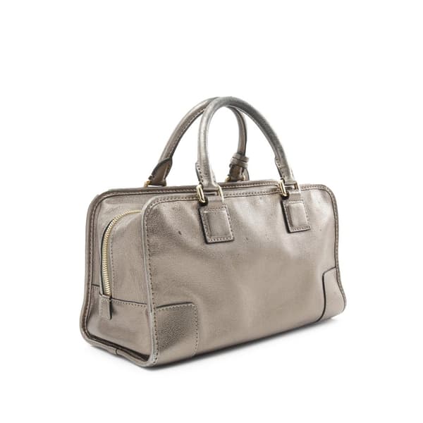 Pre-owned LOEWE Metallic Leather Amazona 28 Gold