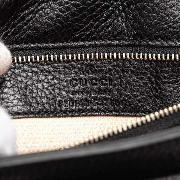 Pre-owned Gucci Small Leather Bamboo Daily Satchel Black