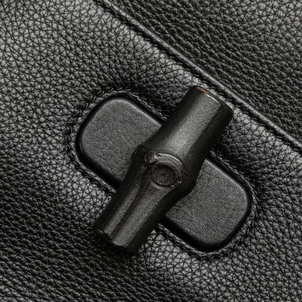 Pre-owned Gucci Small Leather Bamboo Daily Satchel Black