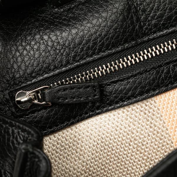 Pre-owned Gucci Small Leather Bamboo Daily Satchel Black