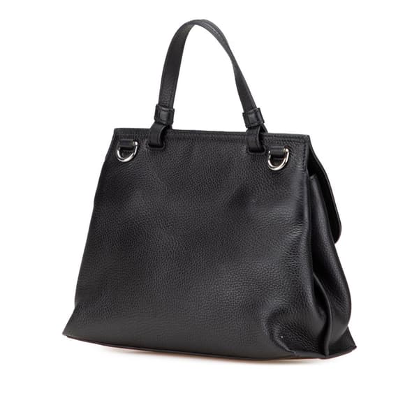 Pre-owned Gucci Small Leather Bamboo Daily Satchel Black