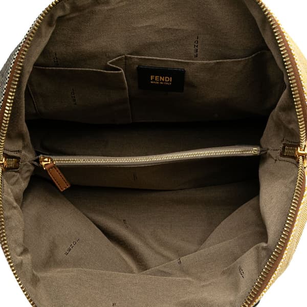 Pre-owned Fendi Canvas Colorblock Chameleon Satchel Brown