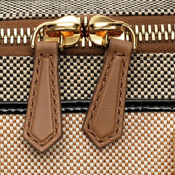 Pre-owned Fendi Canvas Colorblock Chameleon Satchel Brown