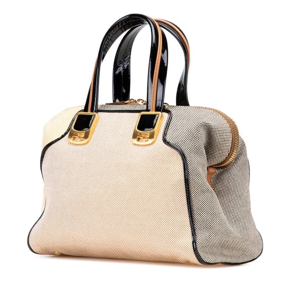 Pre-owned Fendi Canvas Colorblock Chameleon Satchel Brown