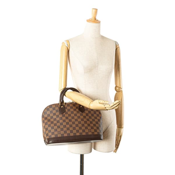 Pre-owned Louis Vuitton Damier Ebene Alma PM Brown