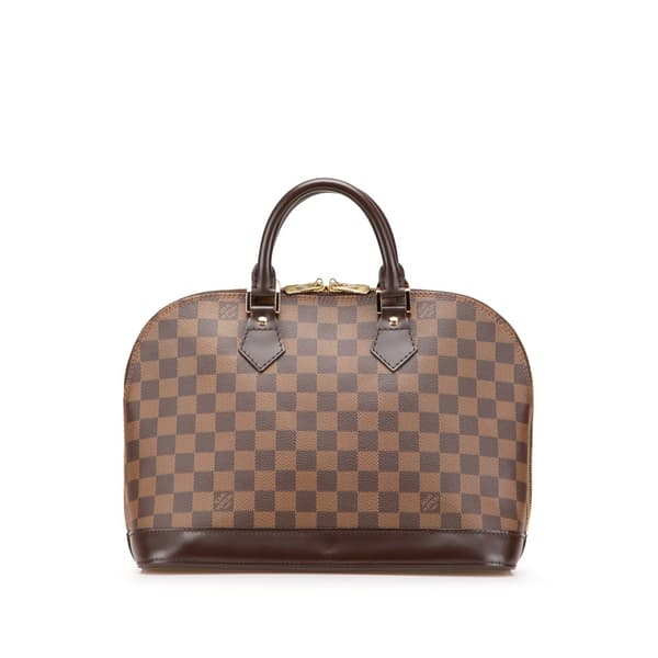 Pre-owned Louis Vuitton Damier Ebene Alma PM Brown