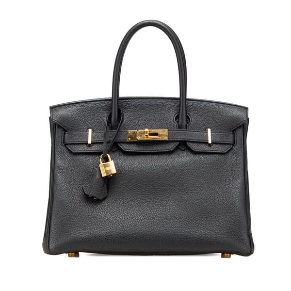 Pre-owned Hermès Togo Birkin Retourne 30 Black
