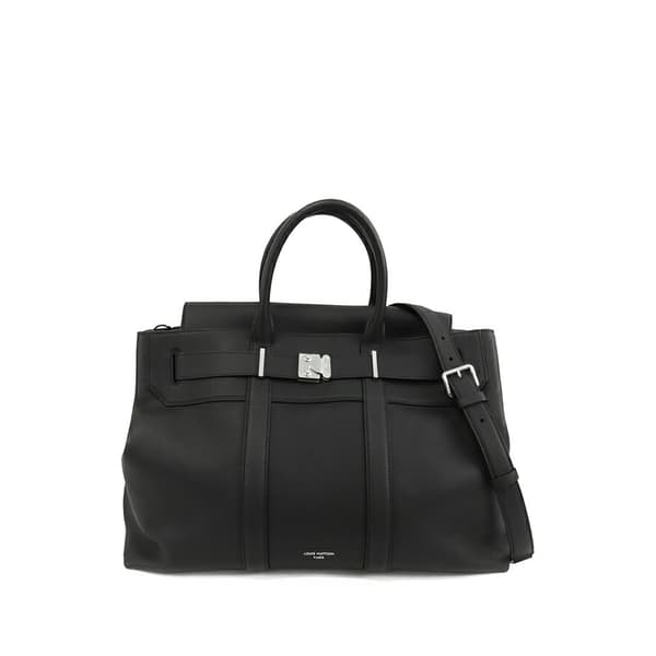 Pre-owned Louis Vuitton Cuir Millesime Georges Tote GM Black