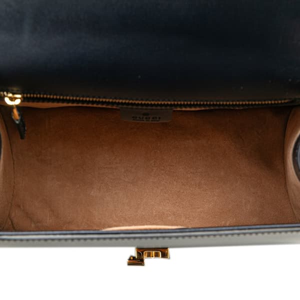 Pre-owned Gucci Medium Leather Sylvie Top Handle Bag Black