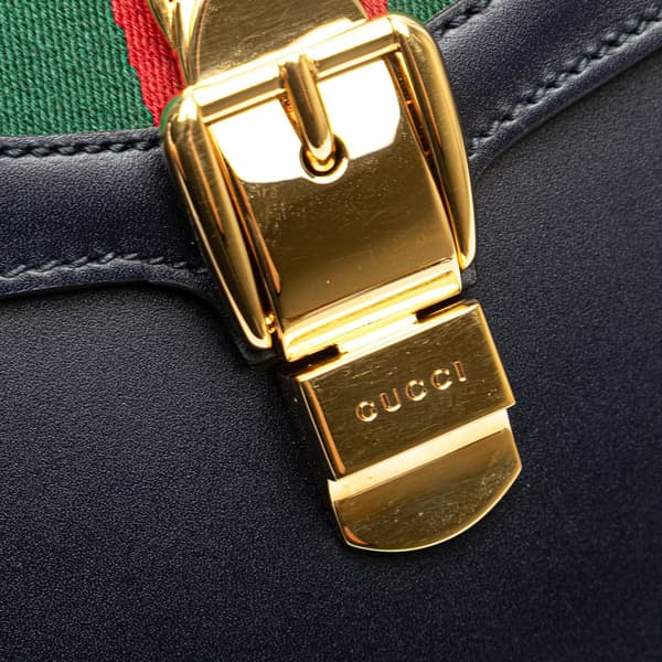 Pre-owned Gucci Medium Leather Sylvie Top Handle Bag Black