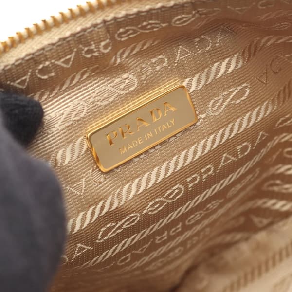 Pre-owned Prada Mini Triangolo Jacquard Triangle Symbole Satchel Brown