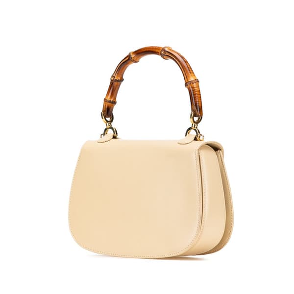 Pre-owned Gucci Calfskin Bamboo Night Brown