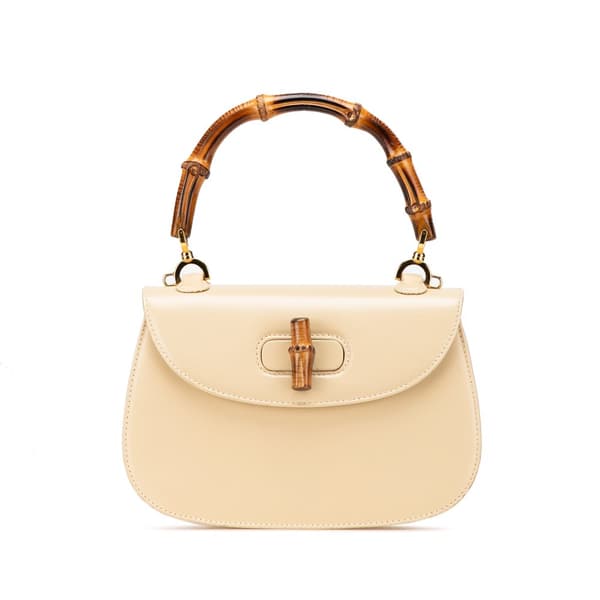 Pre-owned Gucci Calfskin Bamboo Night Brown