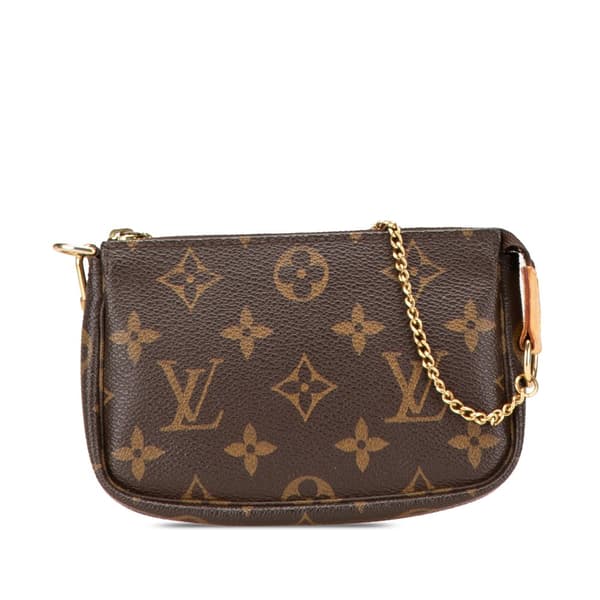 Pre-owned Louis Vuitton Monogram Mini Pochette Accessoires Brown