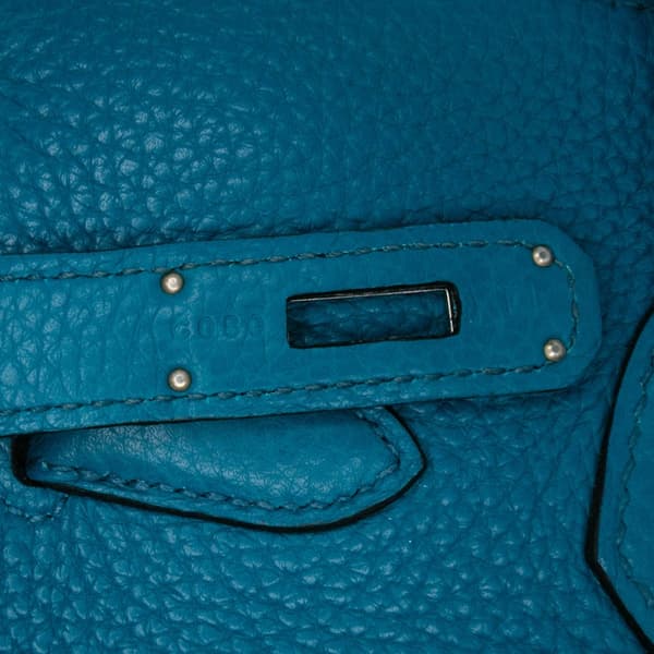 Pre-owned Hermès Togo Birkin Retourne 30 Blue