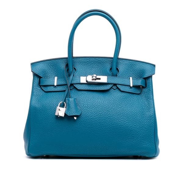 Pre-owned Hermès Togo Birkin Retourne 30 Blue