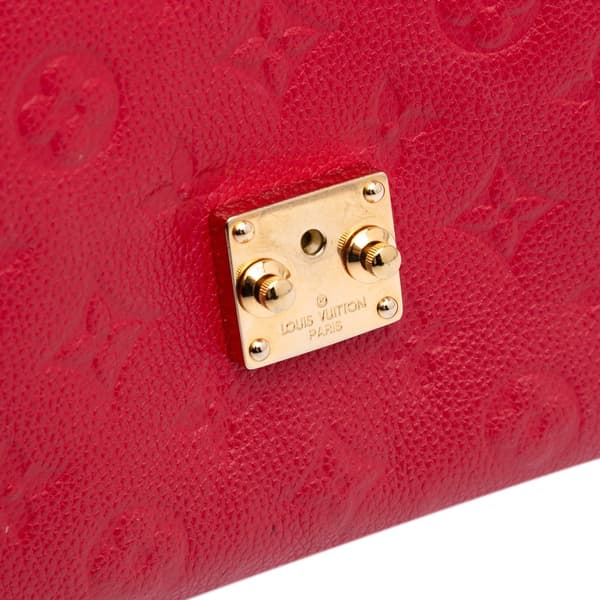 Pre-owned Louis Vuitton Monogram Empreinte Pochette Metis Red