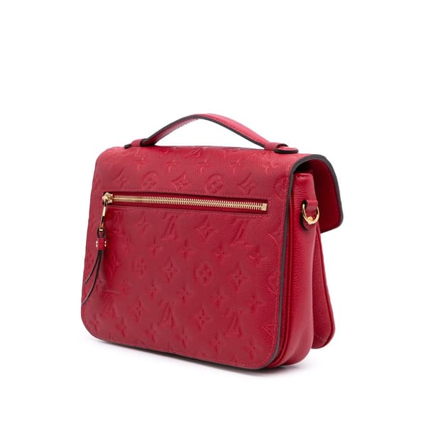 Pre-owned Louis Vuitton Monogram Empreinte Pochette Metis Red