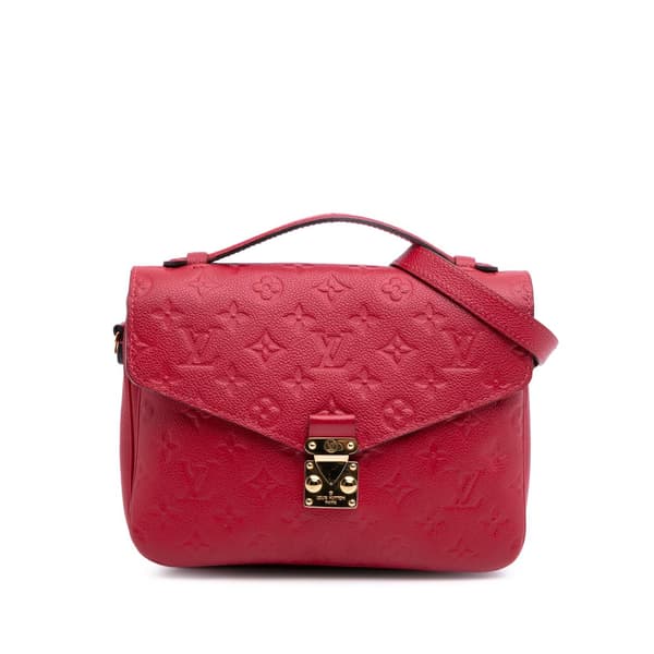 Pre-owned Louis Vuitton Monogram Empreinte Pochette Metis Red