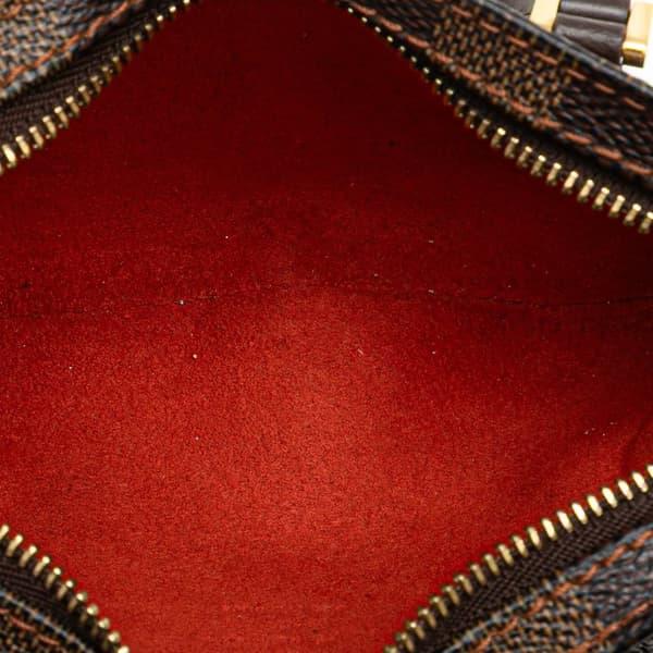 Pre-owned Louis Vuitton Damier Ebene Manosque Pochette Brown