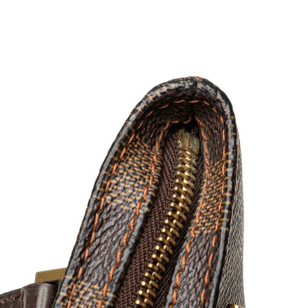 Pre-owned Louis Vuitton Damier Ebene Manosque Pochette Brown