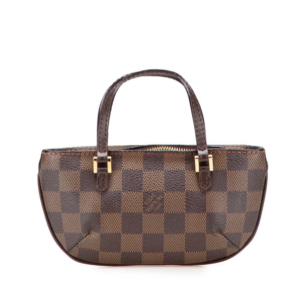 Pre-owned Louis Vuitton Damier Ebene Manosque Pochette Brown