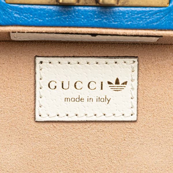 Pre-owned Gucci Adidas Leather Golf Ball Case Blue