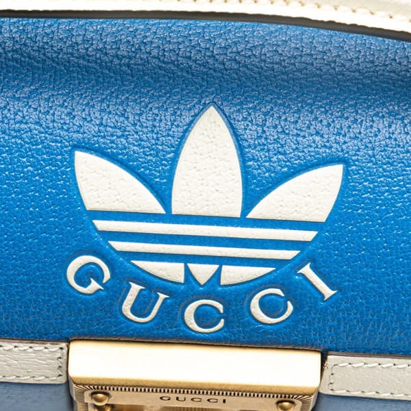 Pre-owned Gucci Adidas Leather Golf Ball Case Blue