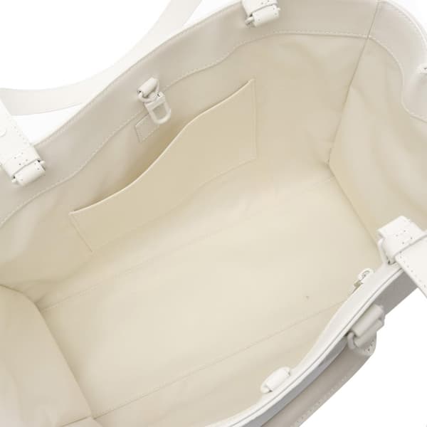 Pre-owned Louis Vuitton Monogram Taurillon Sac Plat 24H Tote White