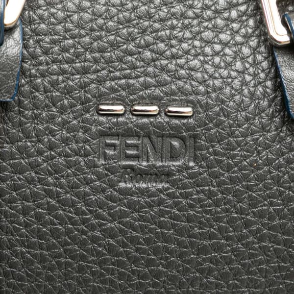 Pre-owned Fendi Leather Selleria Lei Satchel Gray