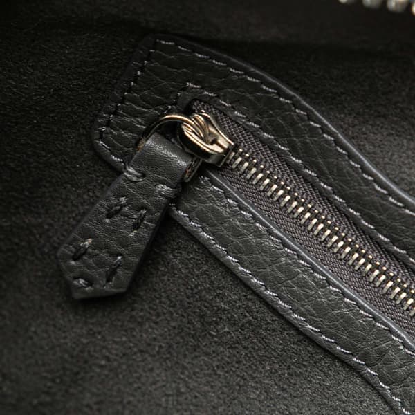 Pre-owned Fendi Leather Selleria Lei Satchel Gray