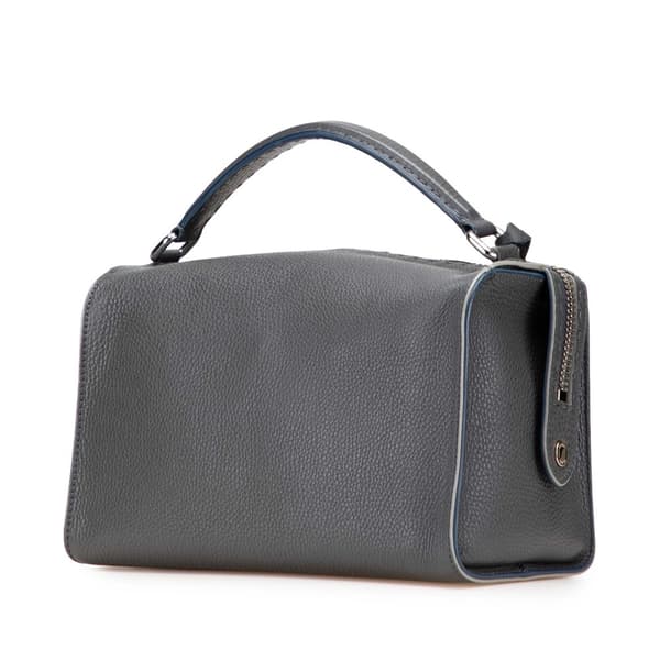 Pre-owned Fendi Leather Selleria Lei Satchel Gray