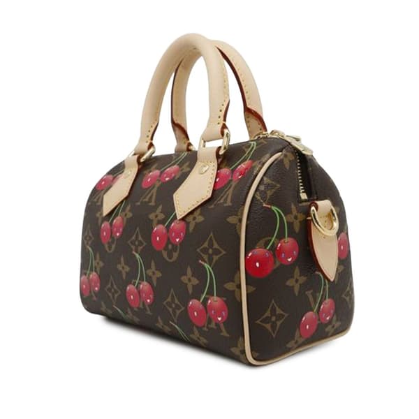Pre-owned Louis Vuitton Takashi Murakami Monogram Cherry Speedy Bandouliere 20 Brown