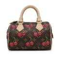 Miniatyrbilde 1 av 5: Pre-owned Louis Vuitton Takashi Murakami Monogram Cherry Speedy Bandouliere 20 Brown