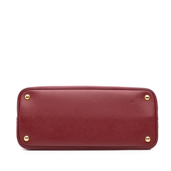 Pre-owned Prada Medium Saffiano Cuir Double Satchel Red