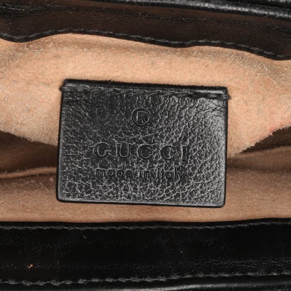 Pre-owned Gucci GG Marmont Matelasse Canvas Top Handle Bag Brown