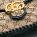Miniatyrbilde 8 av 10: Pre-owned Gucci GG Marmont Matelasse Canvas Top Handle Bag Brown