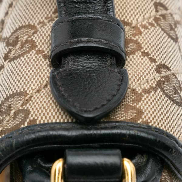 Pre-owned Gucci GG Marmont Matelasse Canvas Top Handle Bag Brown