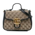 Miniatyrbilde 1 av 10: Pre-owned Gucci GG Marmont Matelasse Canvas Top Handle Bag Brown