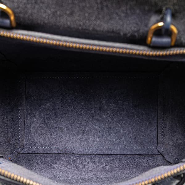 Pre-owned Celine Nano Grained Calfskin Belt Bag Blue