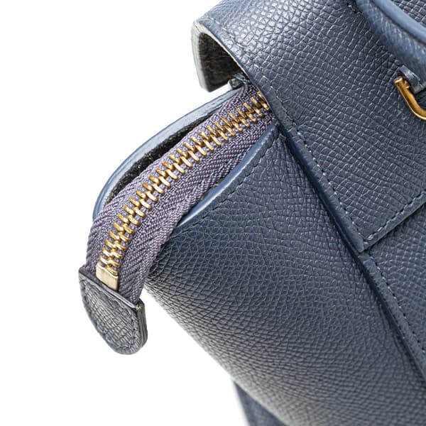 Pre-owned Celine Nano Grained Calfskin Belt Bag Blue