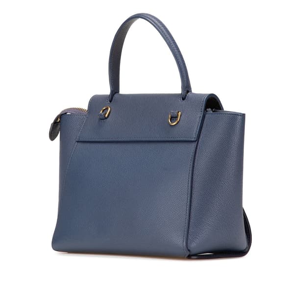 Pre-owned Celine Nano Grained Calfskin Belt Bag Blue